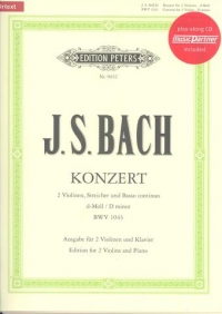 Bach Concerto Dmin 2 Violins & Piano Book & Cd Sheet Music Songbook