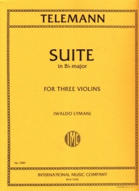 Telemann Suite  Easy  3 Violins And Piano Sheet Music Songbook