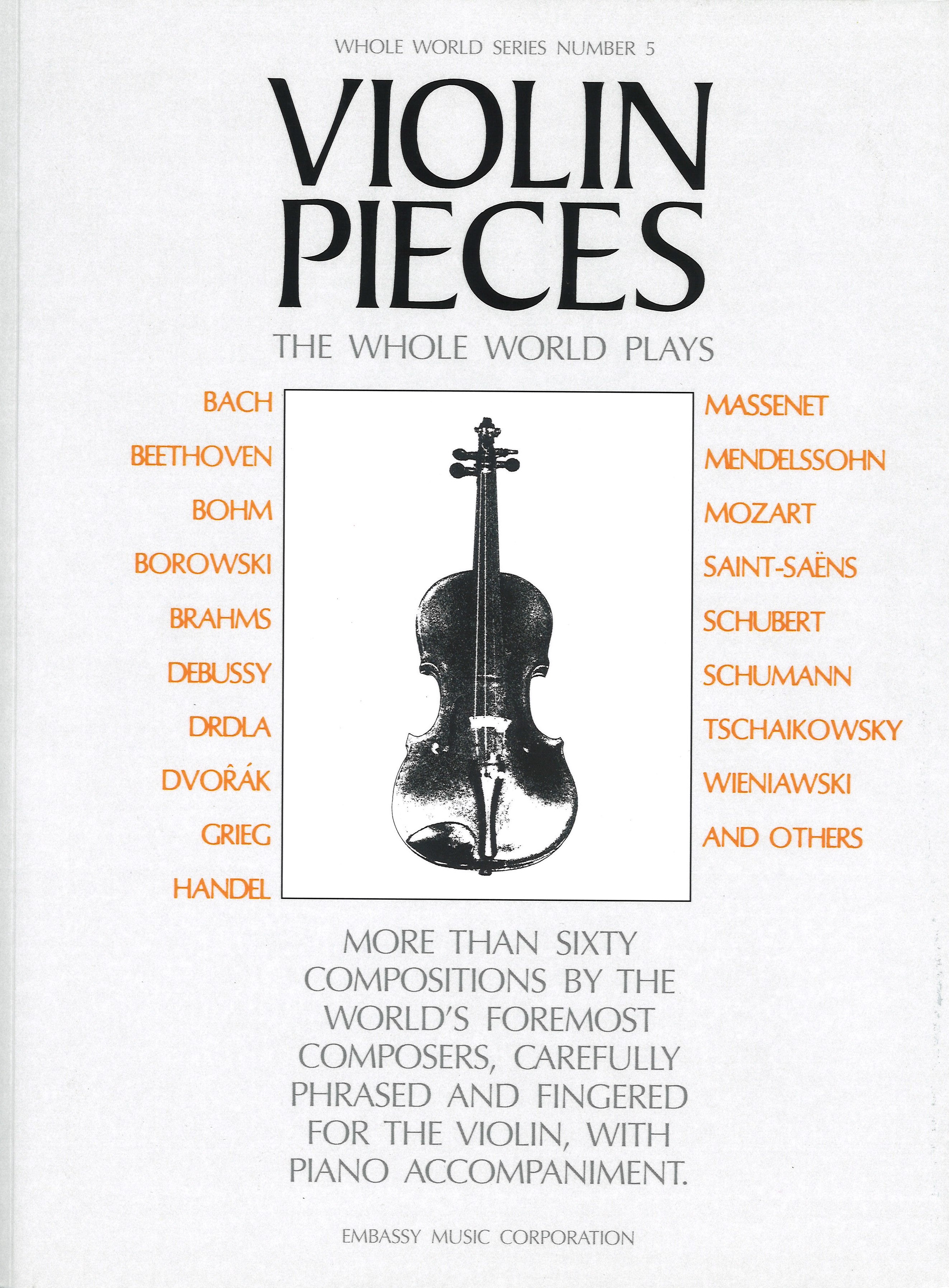 Violin Pieces The Whole World Plays Whole World 5 Sheet Music Songbook