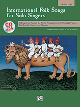 International Folk Songs Solo Singers M/h Bk & Cd Sheet Music Songbook