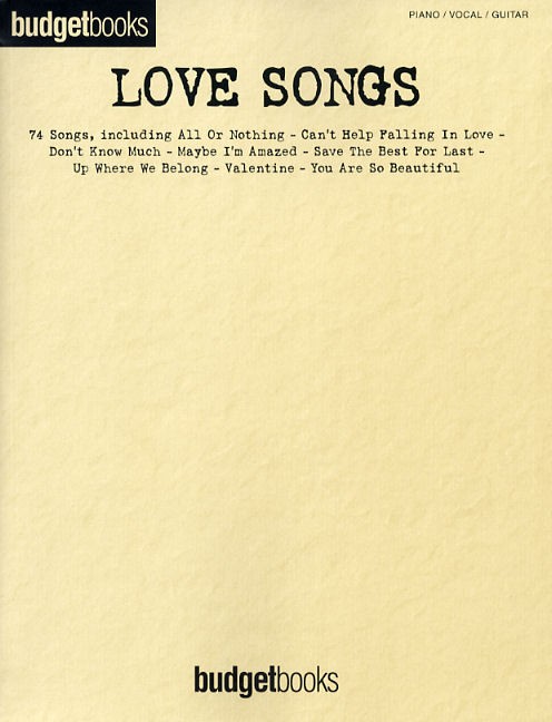 Budget Books Love Songs Pvg Sheet Music Songbook