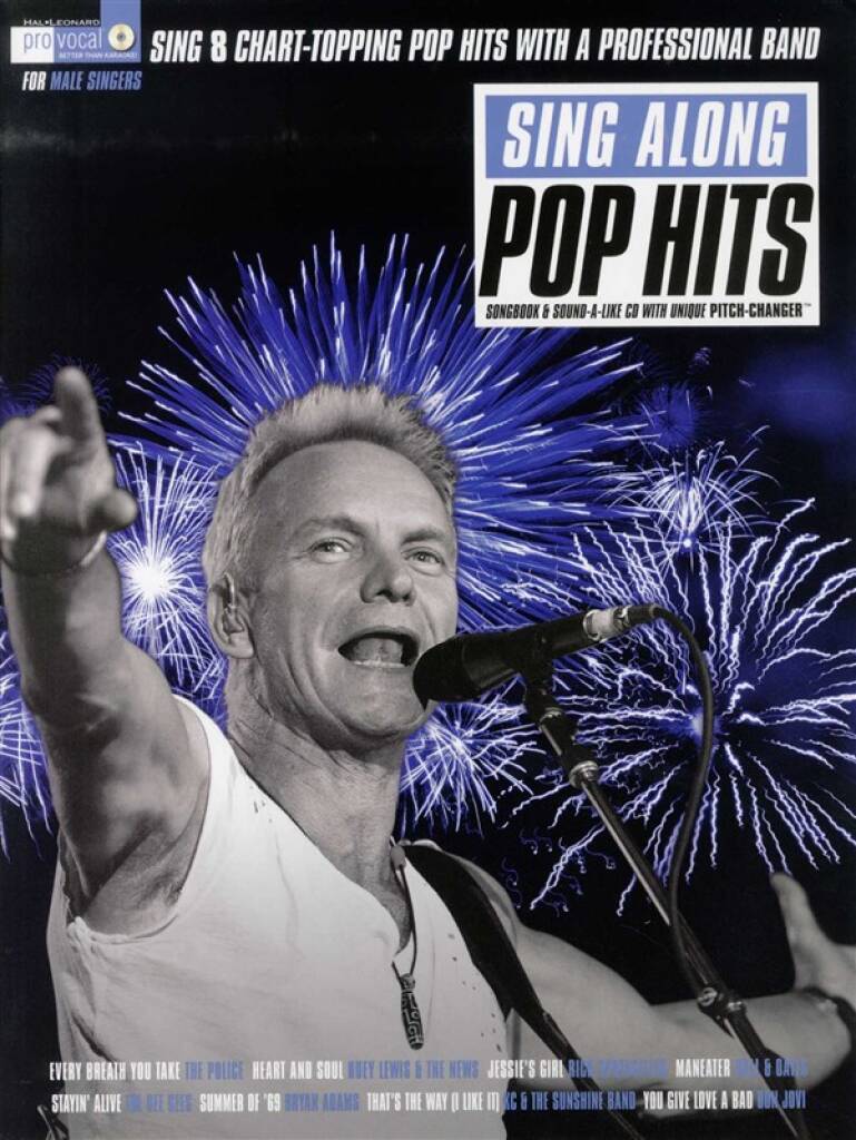 Pro Vocal Sing Along Pop Hits Book & Cd Male Pvg Sheet Music Songbook