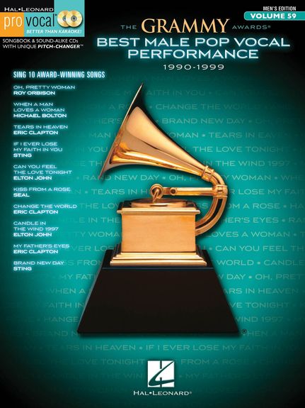 Pro Vocal 59 Grammy Awards Best Male Pop 1990-1999 Sheet Music Songbook