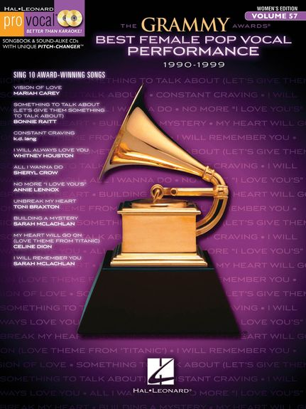 Pro Vocal 57 Grammy Awards Best Female Pop 1990-99 Sheet Music Songbook