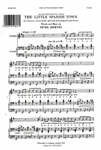 Little Spanish Town Jenkyns Unison Min 5 Sheet Music Songbook