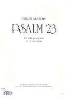 Psalm 23 Mawby Unison Soprano Sheet Music Songbook