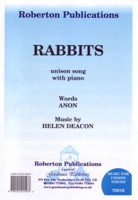 Rabbits Deacon/anon Unison Sheet Music Songbook