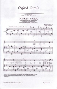 Donkey Carol Rutter/pont Short Version Unison Sheet Music Songbook