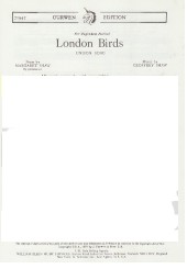 London Birds Shaw Unison Sheet Music Songbook