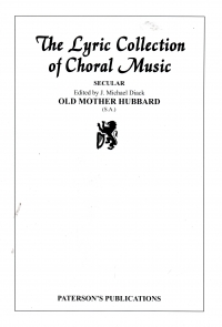 Old Mother Hubbard Diak 2pt Sa Sheet Music Songbook