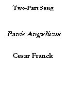 Panis Angelicus Franck/geehl Key G 2part Sheet Music Songbook