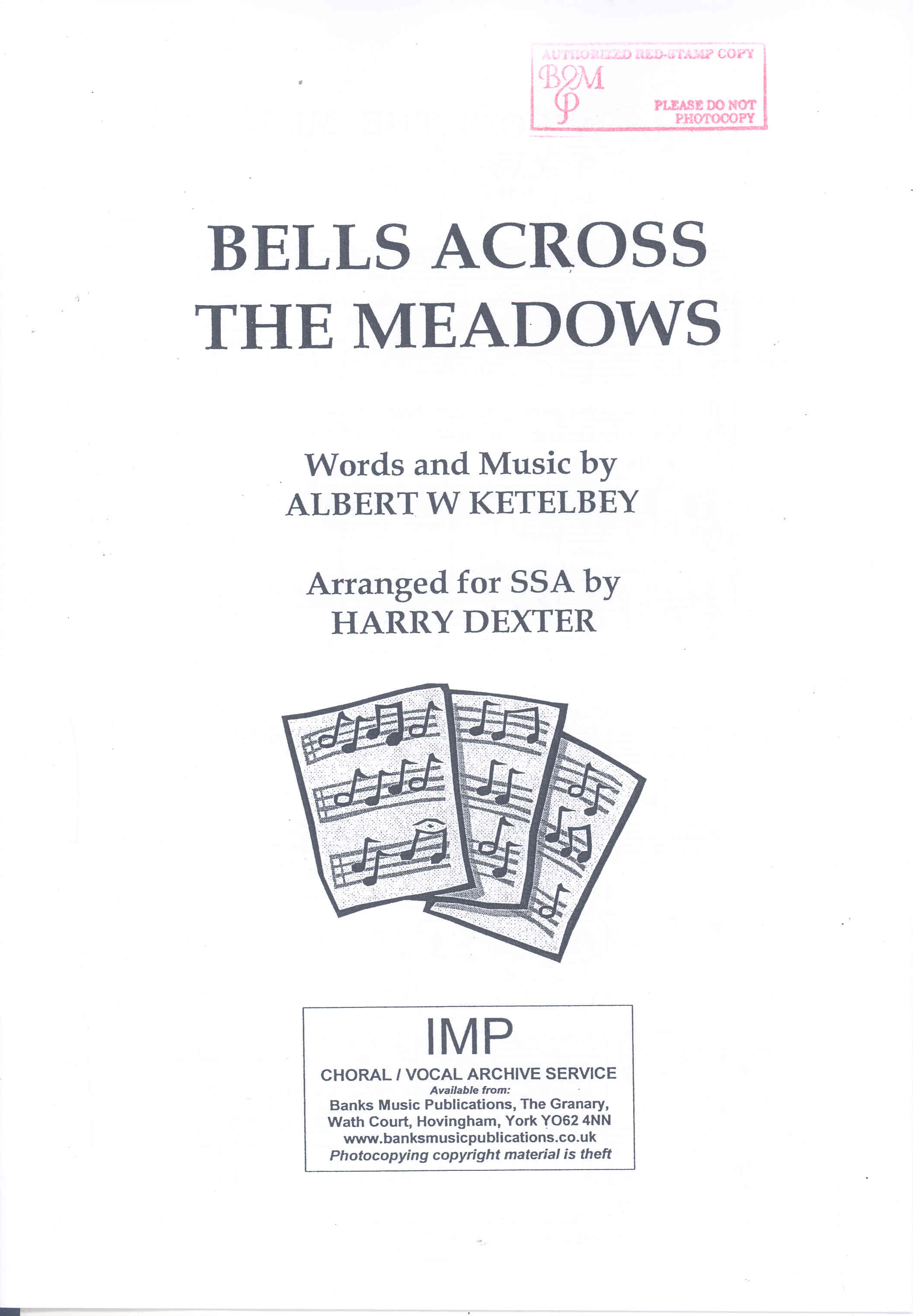 Bells Across The Meadows Ketelbey/dexter Ssa Sheet Music Songbook