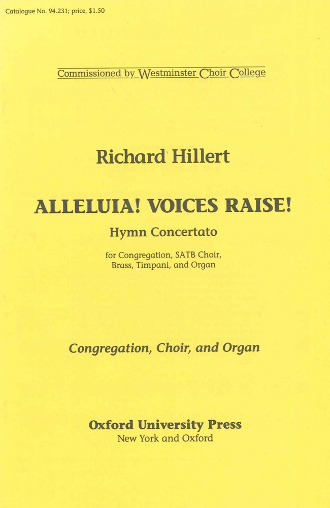 Alleluia Voices Raise Hillert Satb Cong + Acc Sheet Music Songbook