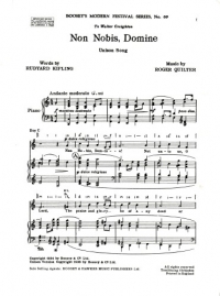 Non Nobis Domine Unison Quilter Sheet Music Songbook