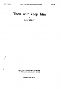 Thou Wilt Keep Him Wesley Sattb Sheet Music Songbook