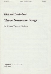 Three Nonsense Songs Drakeford Unison Sheet Music Songbook