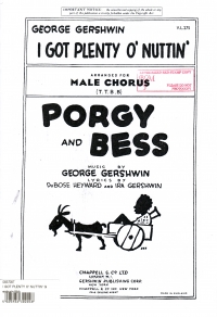 I Got Plenty O Nuttin Gershwin Ttbb Sheet Music Songbook