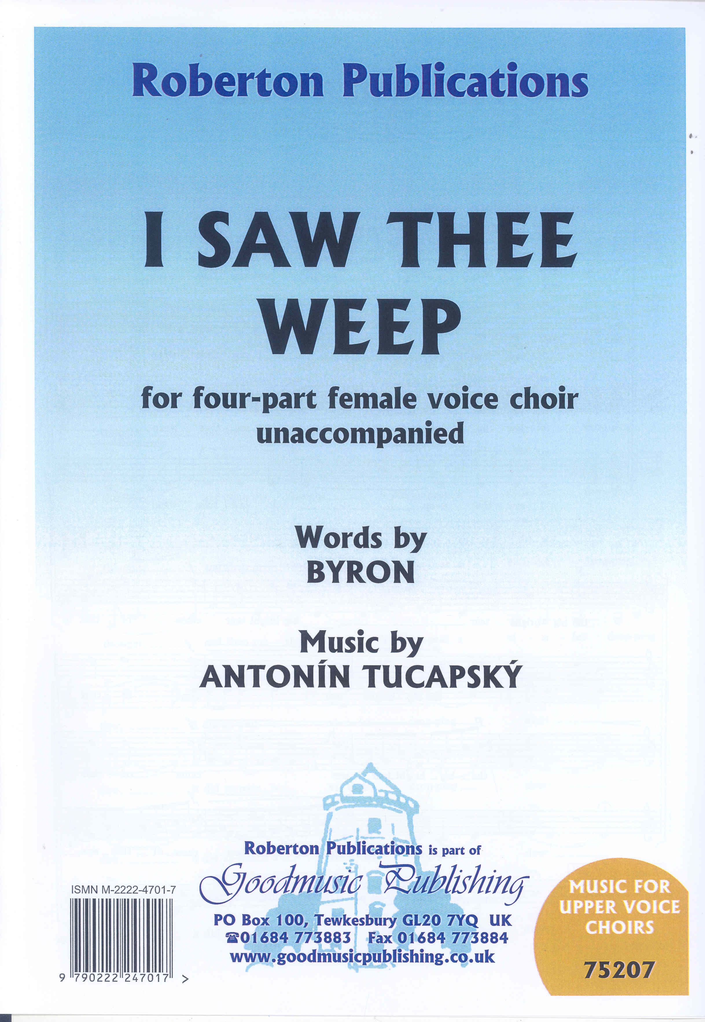 I Saw Thee Weep Tucapsky Ssaa Sheet Music Songbook