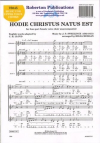 Hodie Christus Natus Est Sweelinck Ssaa Sheet Music Songbook