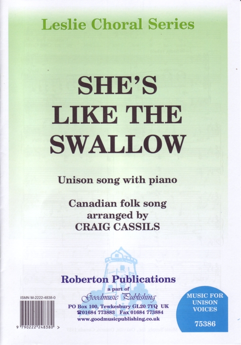 Shes Like The Swallow Cassils Unison Sheet Music Songbook