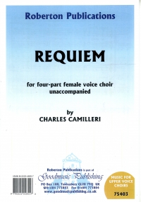 Requiem Camilleri Ssaa Sheet Music Songbook