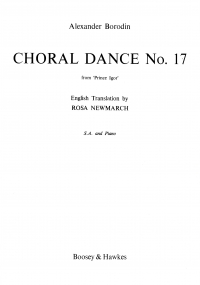 Choral Dance No 17 Borodin Sa & Piano Sheet Music Songbook