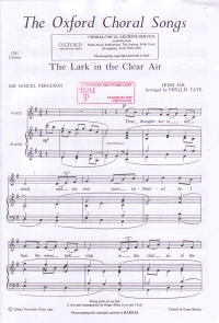 Lark In The Clear Air Tate Key G Unison Sheet Music Songbook