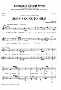 Johns Gone To Hilo Neaum Ssaa Sheet Music Songbook