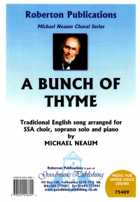 Bunch Of Thyme Ssa Neaum Sheet Music Songbook