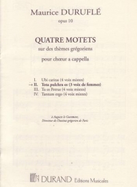 Durufle 4 Motets Op10 No 2 Tota Pulchra Es Ssa Sheet Music Songbook