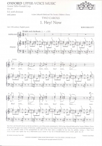 Hey Now And Farewell Advent Ss & Piano Chilcott Sheet Music Songbook