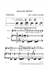 Shallow Brown Grainger Mens Choir (bar) & Piano Sheet Music Songbook