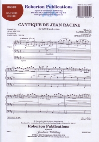 Cantique De Jean Racine Faure Satb Sheet Music Songbook