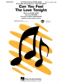 Can You Feel The Love Tonight Lion King 2pt Sheet Music Songbook