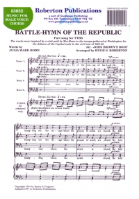 Battle Hymn Of The Republic Roberton Ttbb Sheet Music Songbook