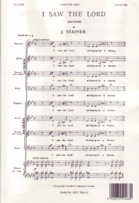 I Saw The Lord Ssaattbb Stainer Sheet Music Songbook