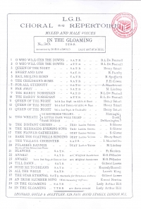 In The Gloaming Ttbb Hill/orred Sheet Music Songbook