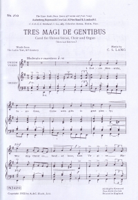 Tres Magi De Gentibus Lang Vocal Score Sheet Music Songbook