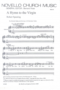 Hymn To Virgin 2 Part Spearing/casals Sheet Music Songbook