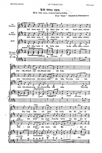 Lift Thine Eyes Ssa Mendelssohn Sheet Music Songbook