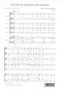 Cast Me Not Away Wesley Sheet Music Songbook