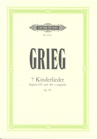 Kinderlieder (7) Op61 Grieg Ssa Unaccompanied Sheet Music Songbook