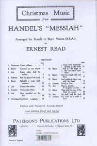 Handel Christmas Music From Messiah Ssa Sheet Music Songbook