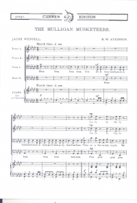 Mulligan Musketteers Atkinson Ttbb Sheet Music Songbook