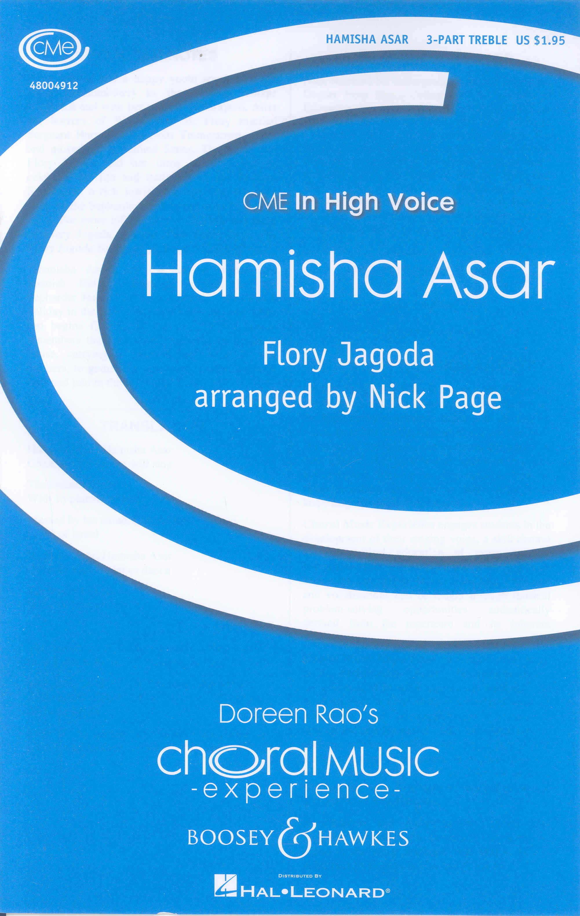 Hamisha Asar Jagoda Arr Page Ssa Sheet Music Songbook