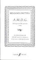 Amdg (ad Majorem Dei Gloriam) Britten Satb Unacc Sheet Music Songbook