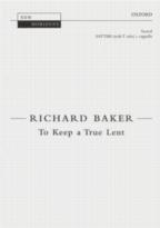 To Keep A True Lent Baker Sattbb Sheet Music Songbook