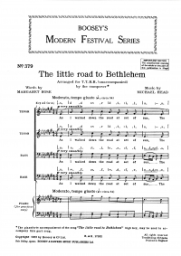 Little Road To Bethlehem Head Ttbb Sheet Music Songbook