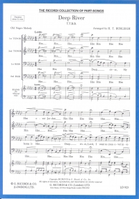 Deep River Ttbb Burleigh Sheet Music Songbook