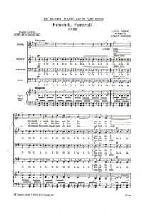 Funiculi Funicula Ttbb Denza Sheet Music Songbook